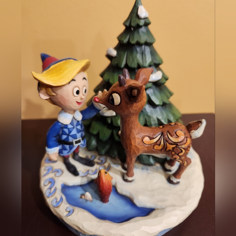 Jim Shore Traditions Rudolph Red-Nosed Reindeer & Hermey Figurine New w/Box
